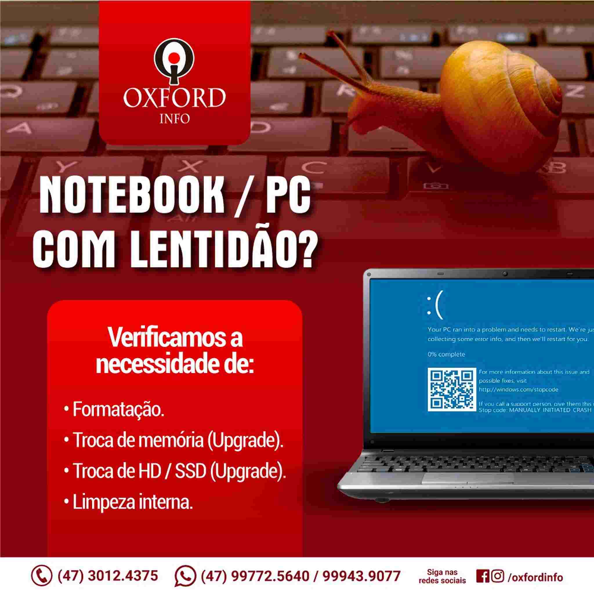 Assistência técnica de computadores e notebooks em São Bento do Sul - Oxford Info